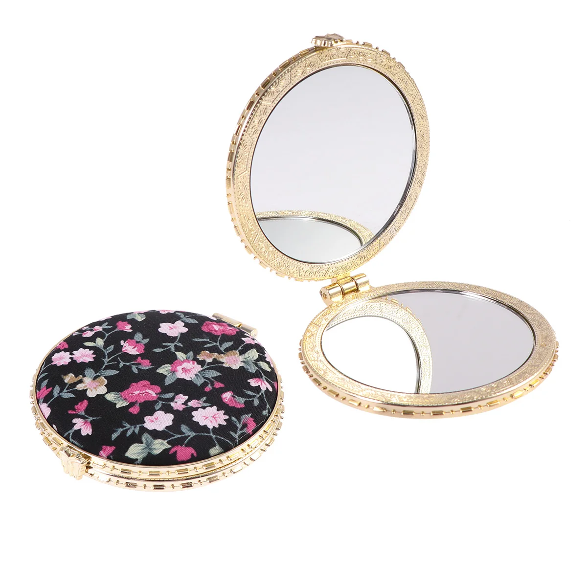 2 Pcs Cute Compact Mirror Vanity Mirrors Makeup Mini Pocket White Miss Wallet for Woman