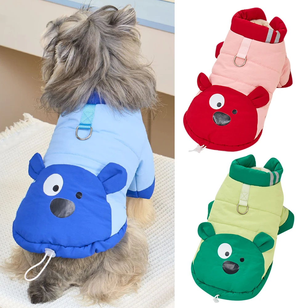 

Winter Dog Coat Cat Warm Jacket, Thicken Plush Padded Pet Clothing for Small Medium Dogs Puppies and Cats