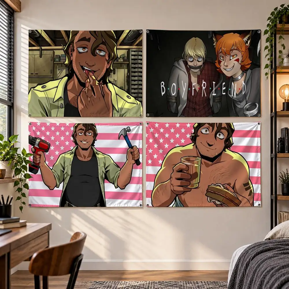Game B-Boyfriend To Death Flags Banner Decor for Bedroom,Garden,Party,Club,Gaming Room,Indoor Outdoor