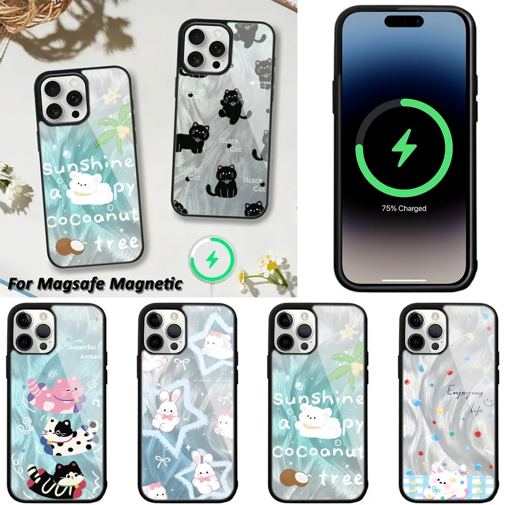 Feather Veil Animal Phone Case For iPhone 15,14,13,12,11 Pro Max Plus Cases Wireless Charging