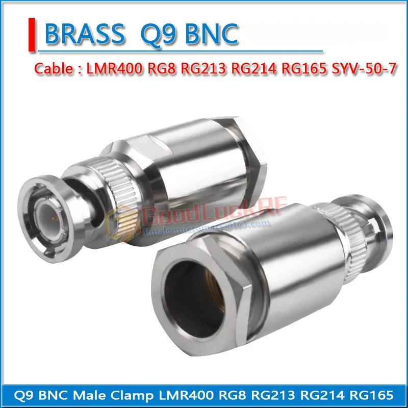 Q9 BNC ذكر تركيب المشبك لحام LMR400 RG8 RG213 RG214 RG165 SYV-50-7 كابل مستقيم 50Ohm النحاس RF موصل محولات #3
