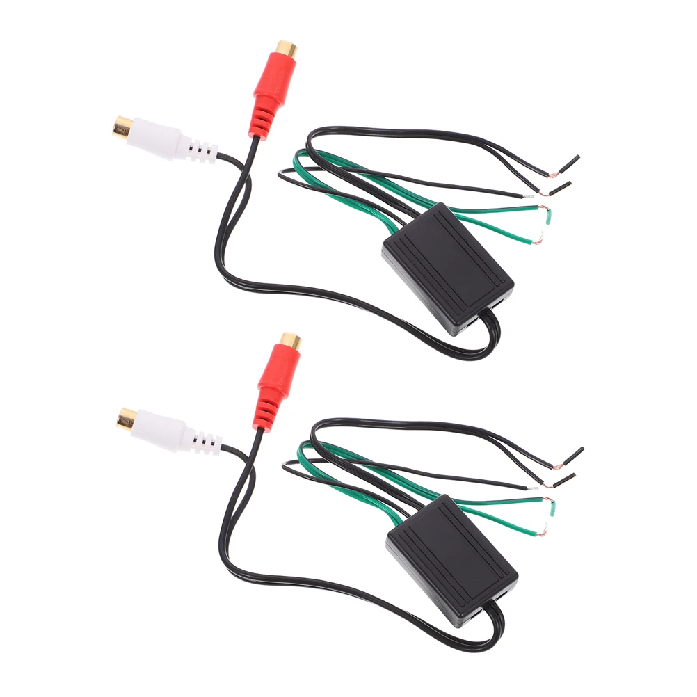 

2pcs Audio Adapter Cable Line Output For Subwoofer High To Low Converter Car Speaker Wire Connector Speaker To Line Level