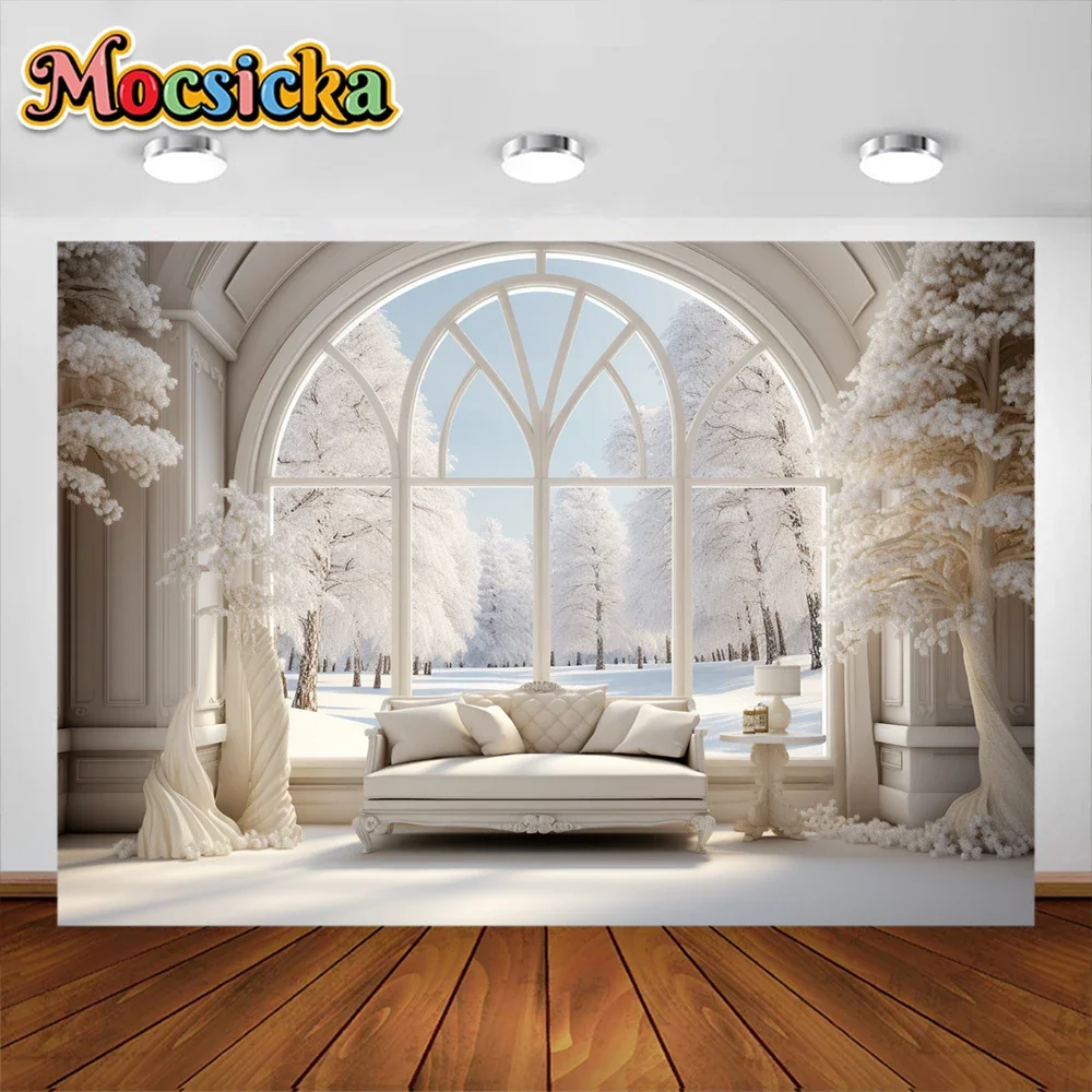 Mocsicka hiver noël décors décoration enfants adultes photographie accessoires enfant bébé mariage maison château fond bannière