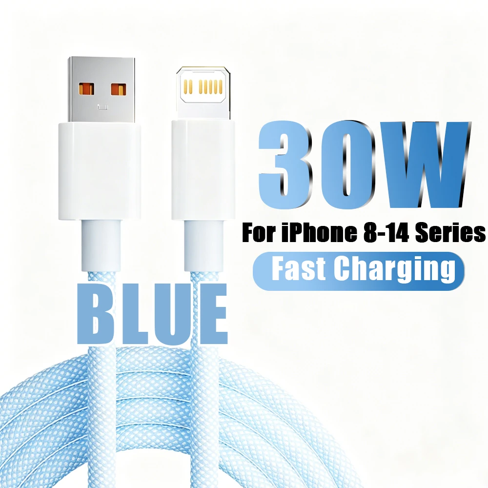 PD 30W Snellader voor iPhone 14 13 12 11 X XR XS 8 Pro Max Plus Mini iPad Air Snellaadkabel USB C naar Lightning Duurzaam B