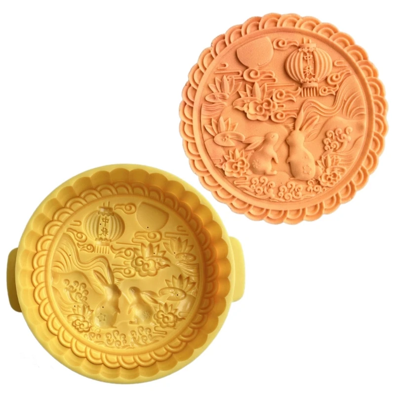 Oversized Mooncakes Making Mold Festival Dessert Molds Cookie Stamp Hand Press Plastic Pastries Mould for Baking Lover