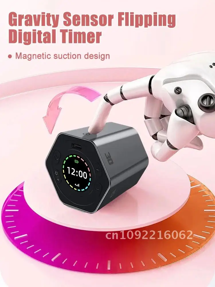 Hexagon Digital Clock Timer Magnetic Cubes Timer Kitchen Hexagon Flip Use Cooking Timer To Exercising Easy Studying Magnetic for