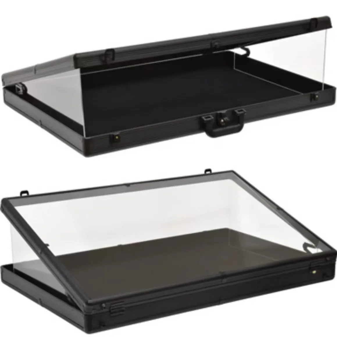 Aluminium multifunctionele opvouwbare opbergkoffer, bureaudisplayrek voor verzamelkaarten, sieraden, horloges en kleine accessoires.
