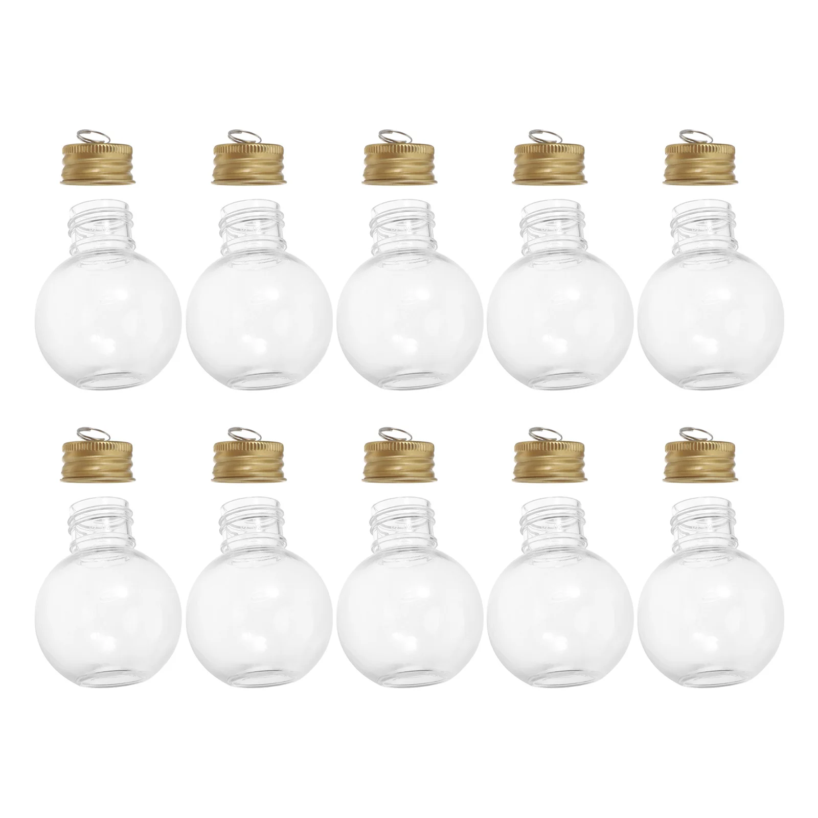 

10Pcs Transparent Bulb Shaped Bottles Portable Empty Milk Bottles Leak Proof Caps Suitable School Travel Outdoor