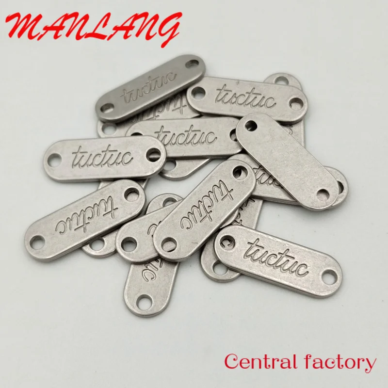 Custom  Garment Accessories Custom Metal Clothing Logos Labels Name, Sewing Metal Garment Label Plate