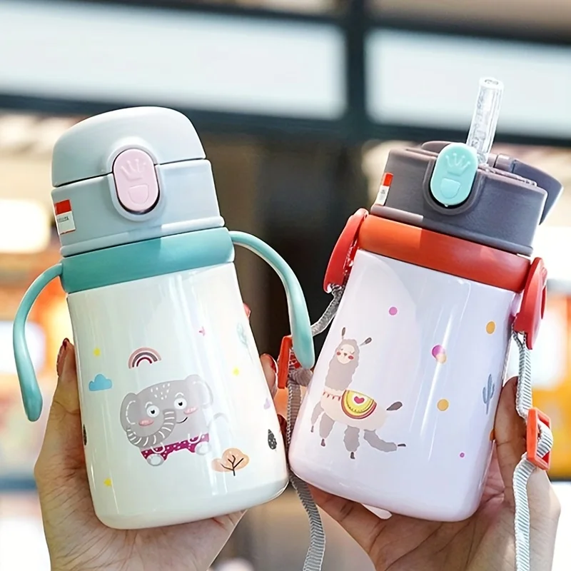 

1pc, Thermal Sippy Cup, Stainless Steel Water Bottle For Baby Infant, Portable Travel Milk Bottles For Training