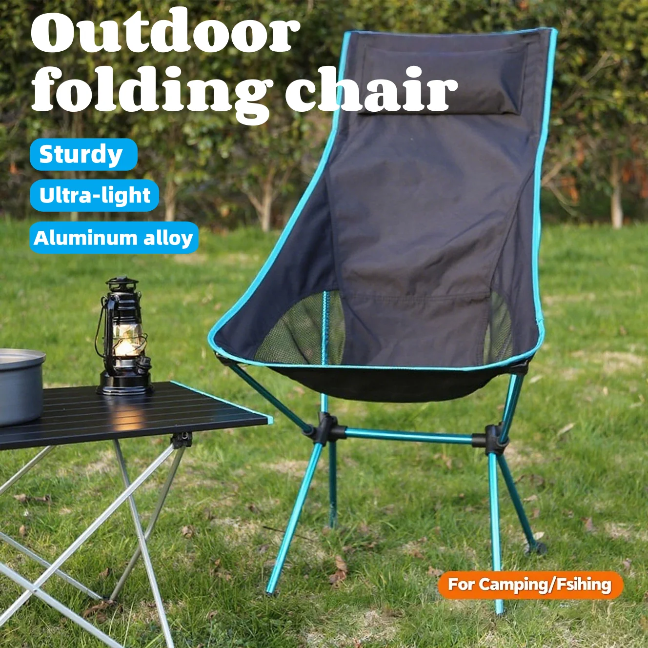 

Outdoor folding chairs, fishing leisure chairs, aluminum alloy moon chairs are suitable for camping, group meals and travel.