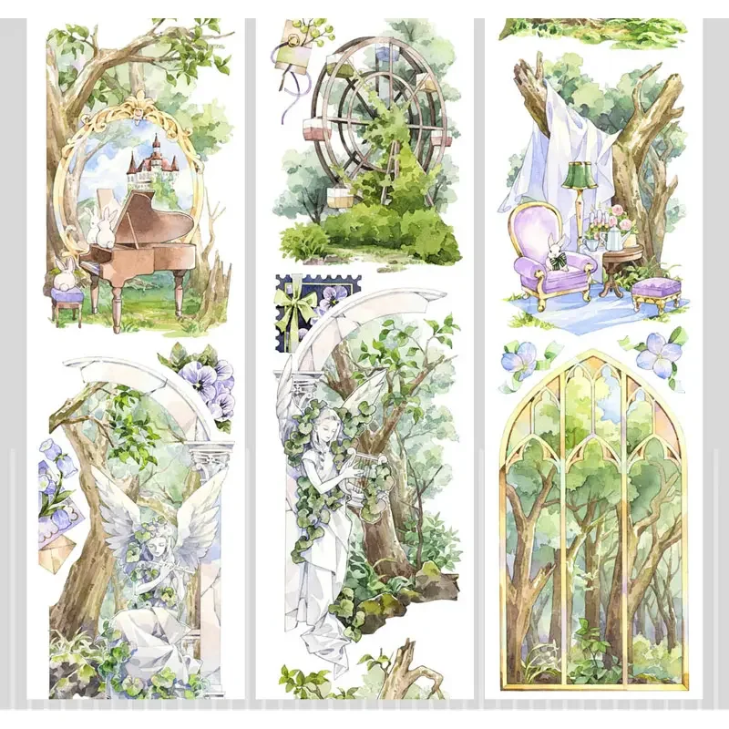 1 Loop Cute Rabbit/bunny In The Forest Animal Kawaii Collage Journal PET tape