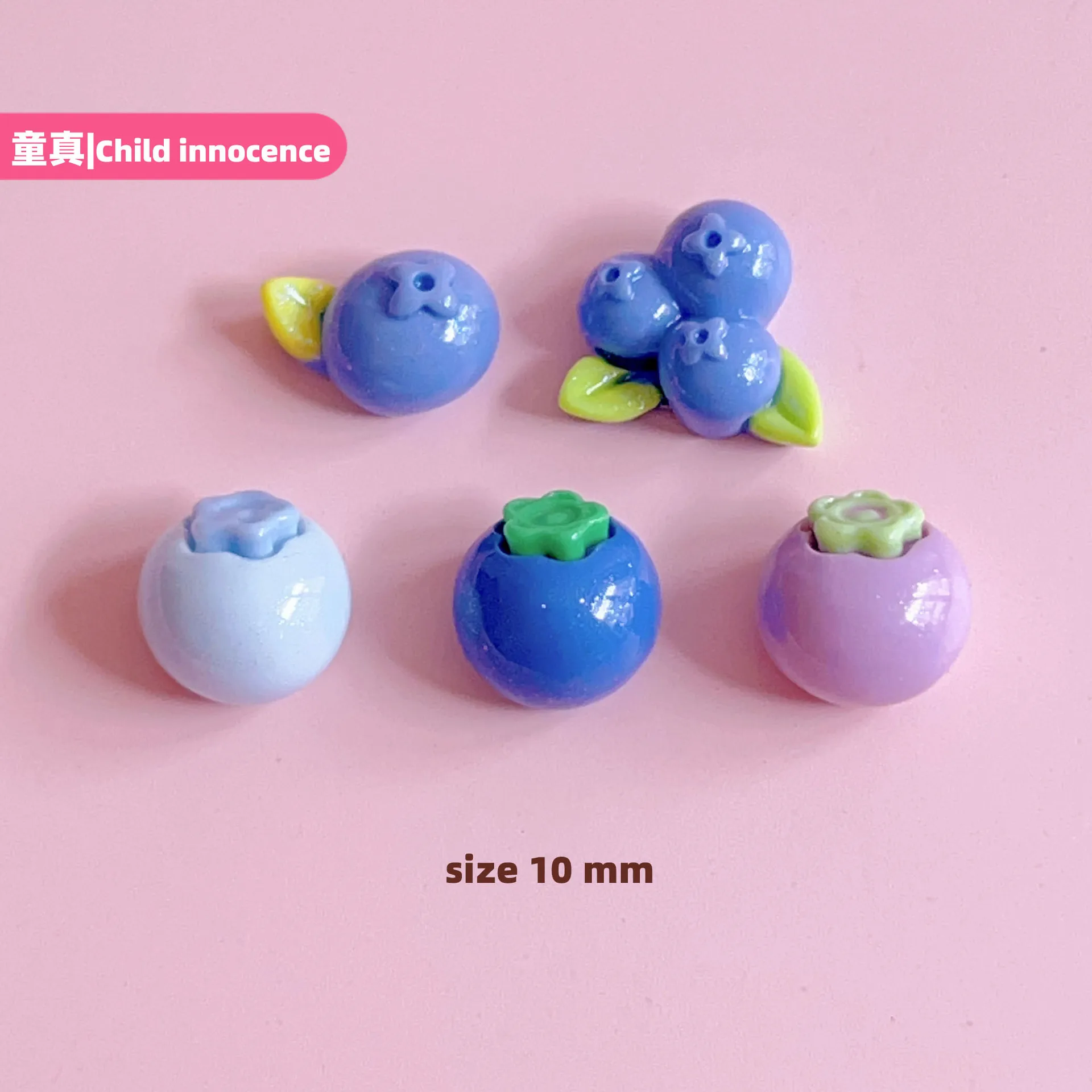 50 Uds 3D Kawaii Mini cabujón de resina de arándanos Flatbacks apto para decoración de funda de teléfono arte de uñas manualidades DIY accesorios de horquilla
