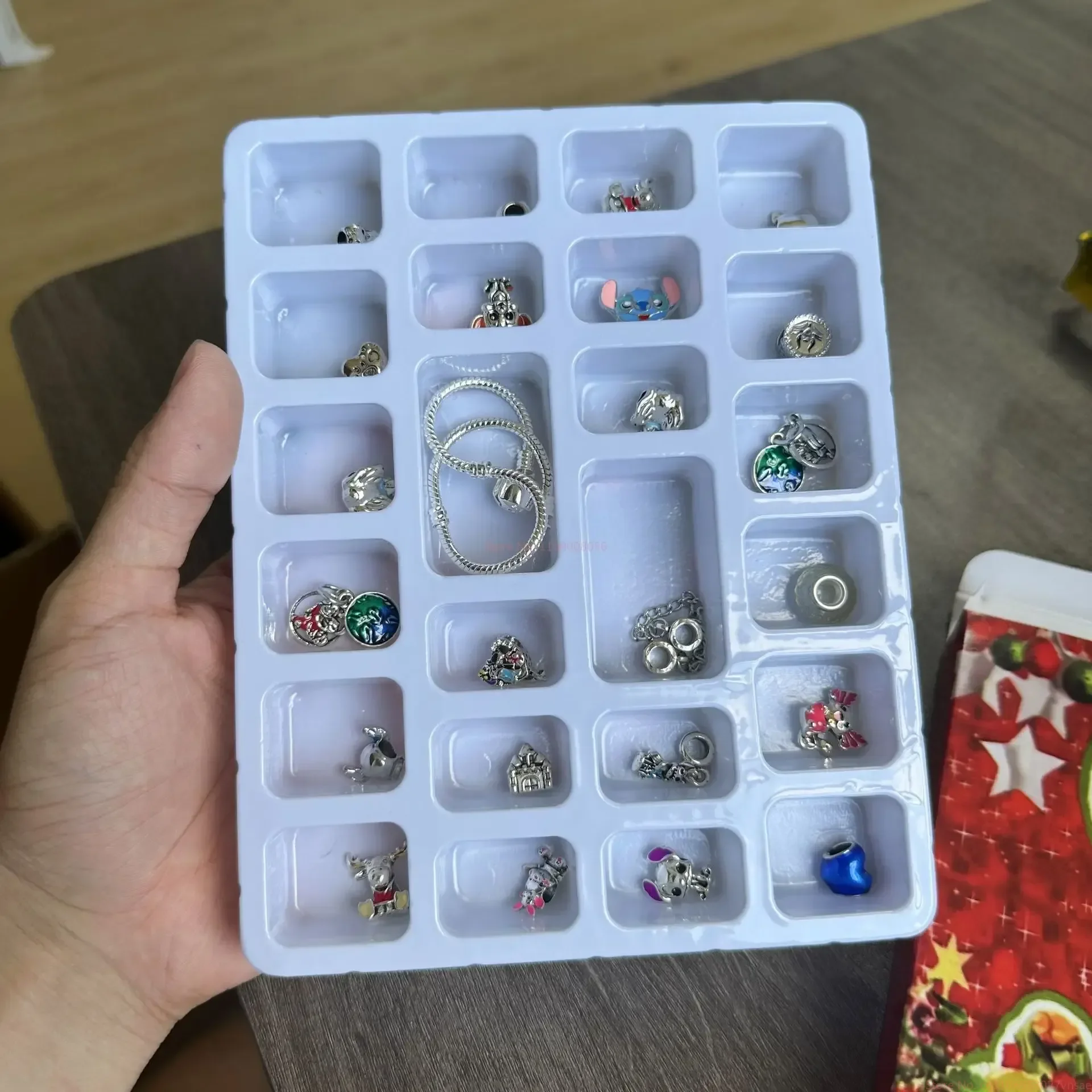 2025Christmas Advent Calendar Blind Box Mickey Stitch Bracelets 24 Days Xmas Countdown Calendar Diy Jewelry Christmas Gifts