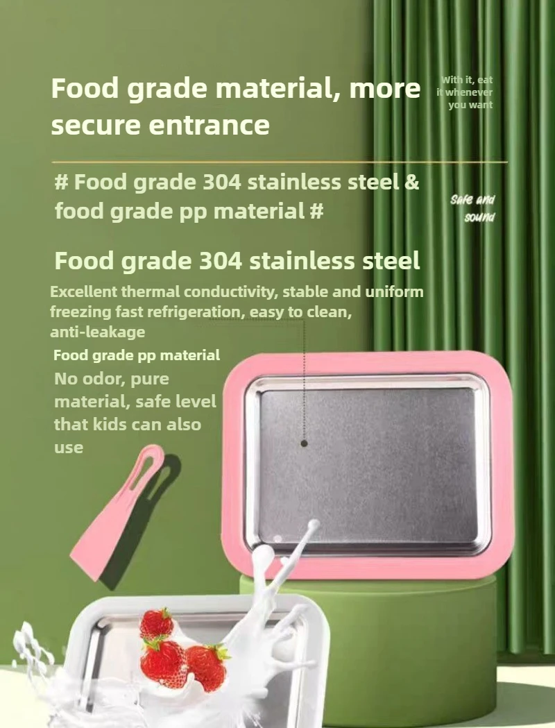 Fried Yogurt Machine Home Small Children's Frying Ice Machine Homemade DIY Ice Cream Machine Plug-in-free Smoothie Frying Plate