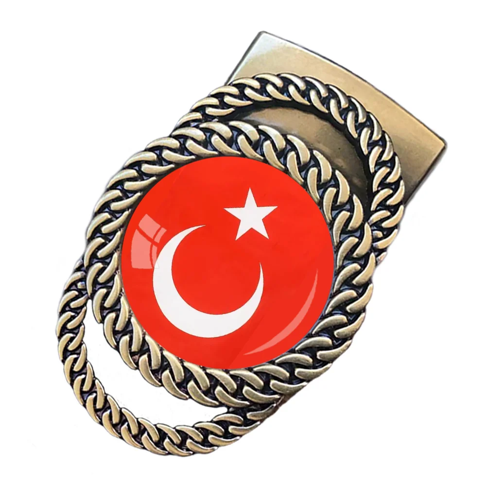 Turkey Flag Pattern Automatic Ratchet Belt Buckle Fashion Personalized Waist Accessory Best Gift for Patriots