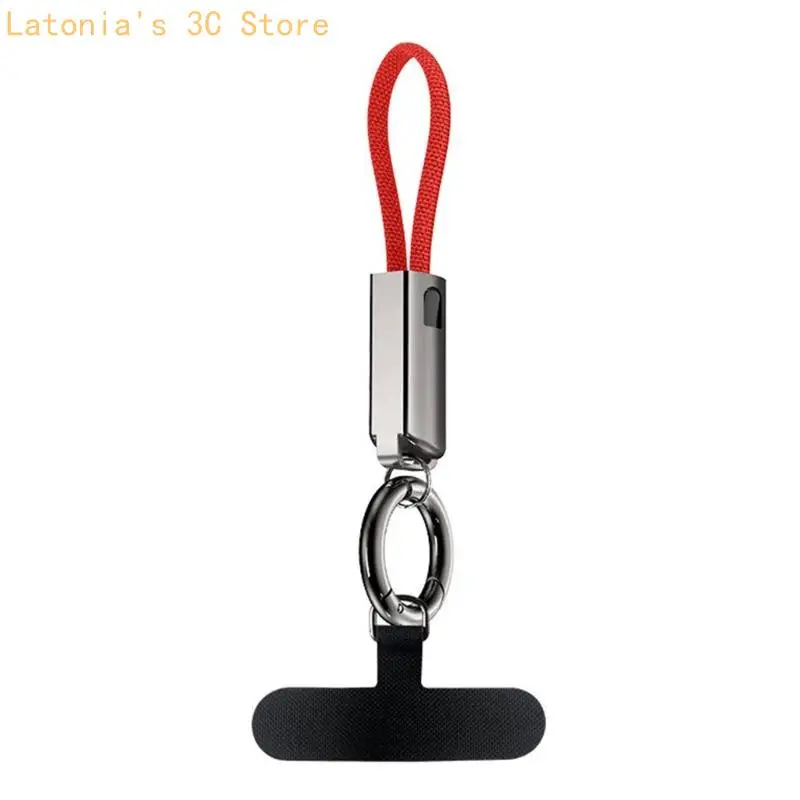 65W Power Delivery Fast Charging USB C to C Cable Short 16CM Keychain Lanyard X3UB