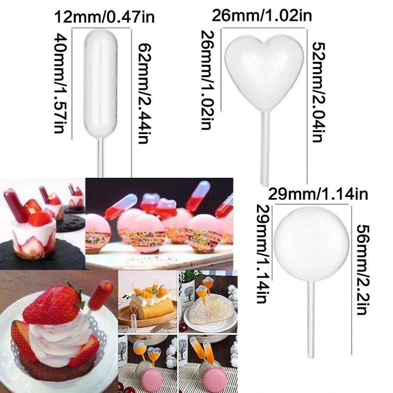 50pcs Pipettes Droppers For Sauce Ketchup Jam DIY Cupcakes Dessert Pastries Macaron Stuffed Dispenser Disposable Transfer 4ml