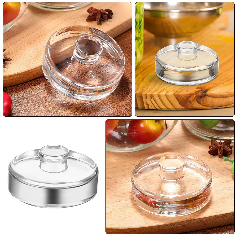 

3Pcs Glass Fermentation Weights Wide Mouth Jar Lids Suitable for Pickle Fermentation Easy Use Jar Weight Kitchen Tools