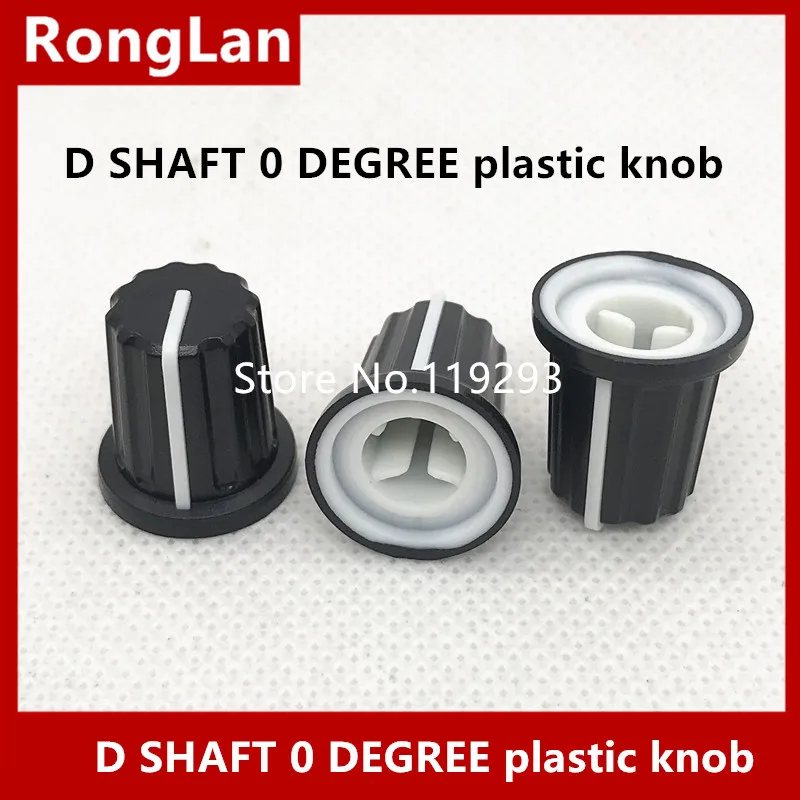 

16X18MM Hj-155 D-axis potentiometer knob cap plastic knob cap a black cap 90 180 0 270 degree 6MM hole -20PCS/LOT