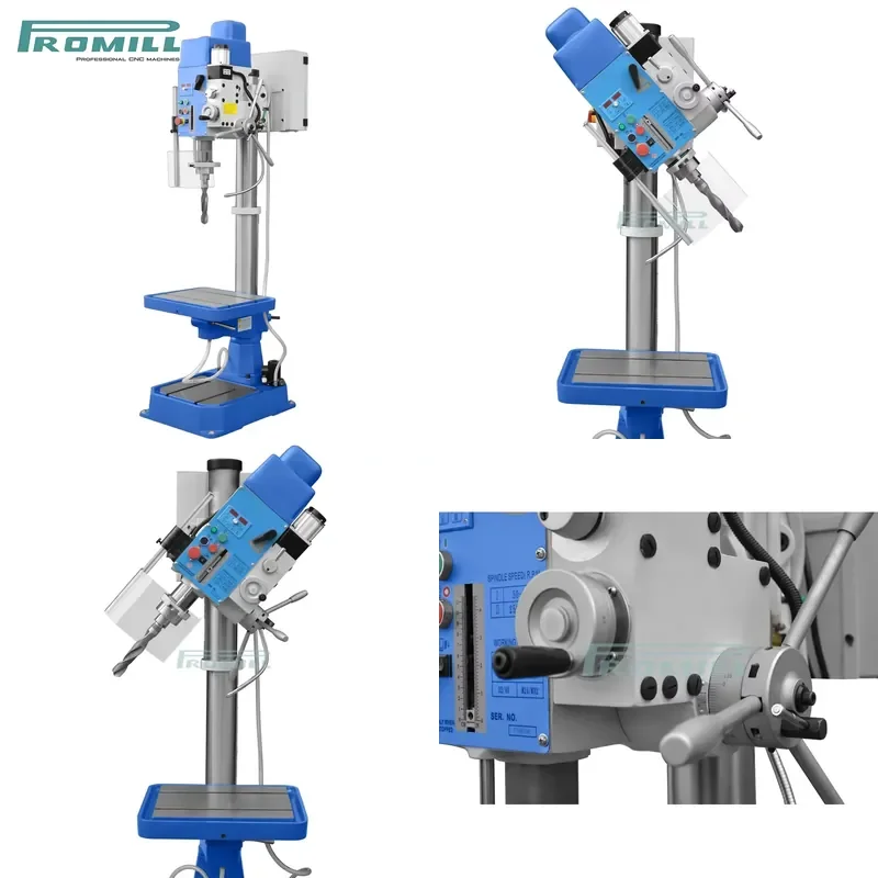 HCY Promill Automatic Vertical Bench Drilling Tapping Machine ZS-40DPS High Spindle Rigidity MT4 Taper 40mm Max Drilling