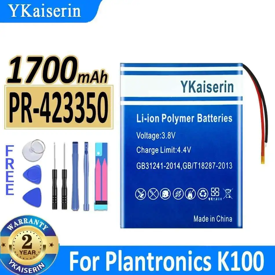 

Earphone Battery PR-423350 1700mAh For Plantronics K100 LIS1427HEPCC LIS1427NHPCC For Sony Mdr-DS6500 Mdr-XB950BT