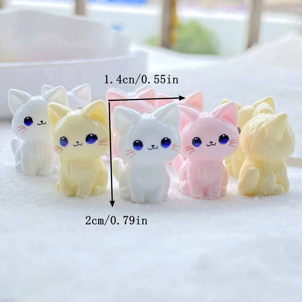 12Pcs Resin Cartoon 3D Cute Cat Series Flat Back Scrapbooking DIY Jewelry Craft Decoration Accessories