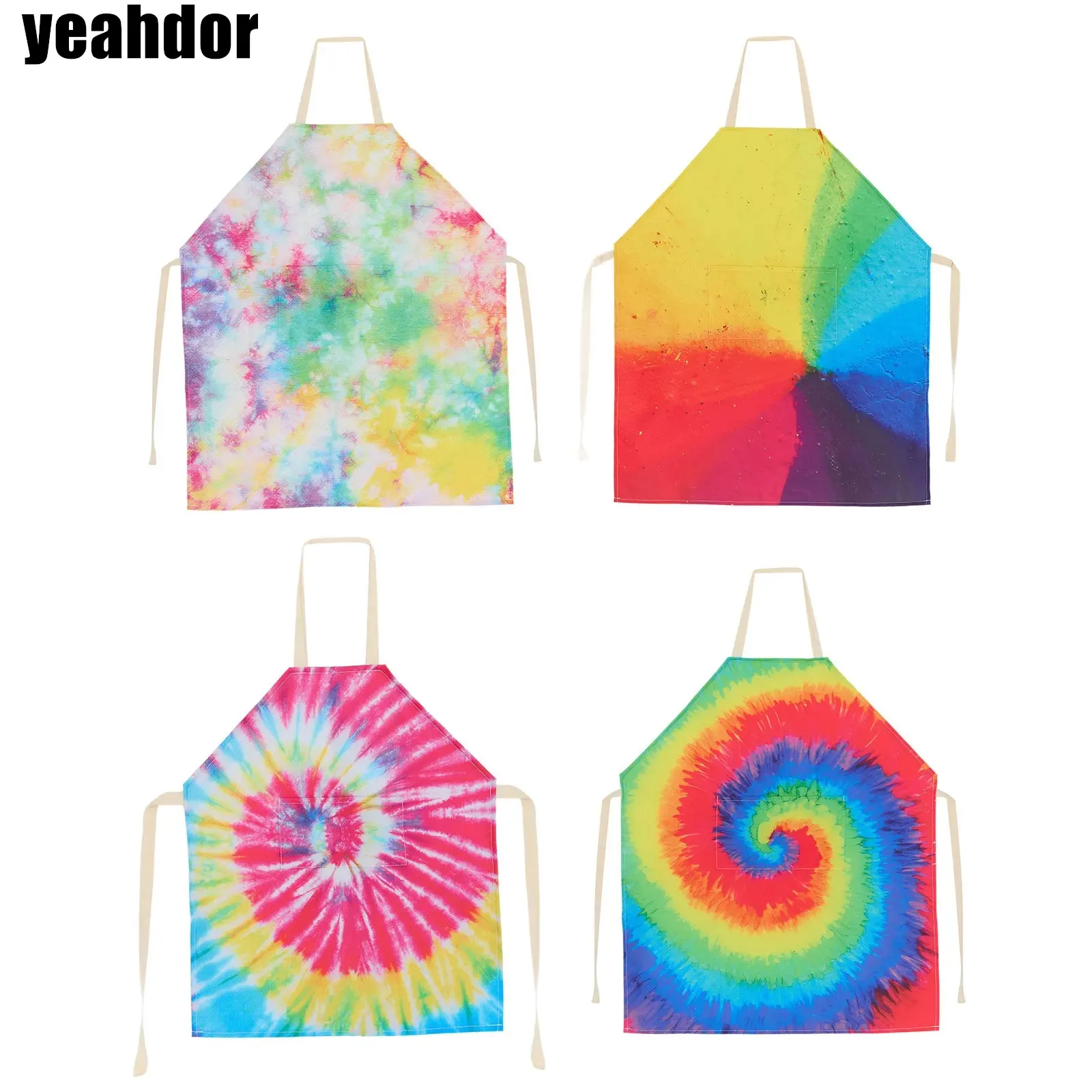 Children Adults Colorful Waterproof Apron Front Large Pocket Waterproof Aprons Cooking Painting Baking Gardening Supplies