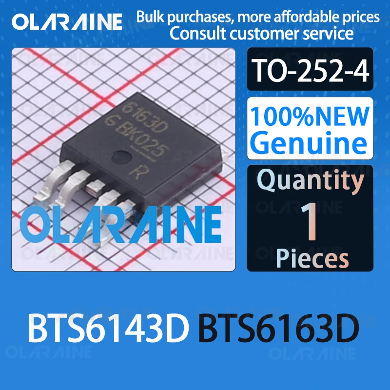 

BTS6143D BTS6163D TO-252-4 100%New Power Management Power Switch ICs Power Distribution IC chip circuit controller