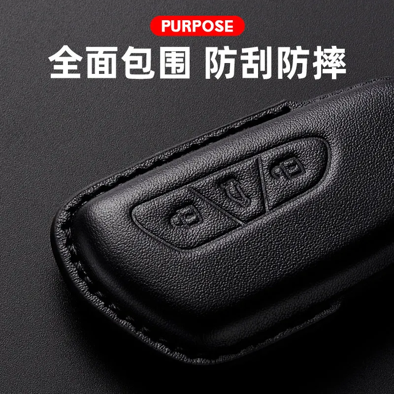 2026 New Genuine Leather Car Key Case Cover For Volkswagen Teramont Pro Teramont X 380 Luxury Key Fob Holder Protector
