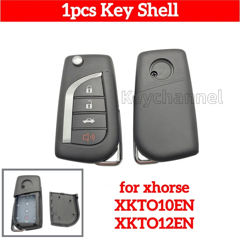 

keychannel 1PCS 4 Button Car Key Shell Xhorse XKTO10EN Remote Case VVDI Remote Shell for VVDI XKTO12EN Remote Case No Key Blade