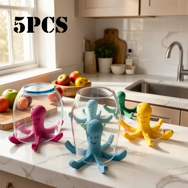 5Pcs Countertop Glass Drying Rack Freestanding Bottle Drainer Stand Airflow Design for Mugs Tumblers Wine Glasses Kitchen