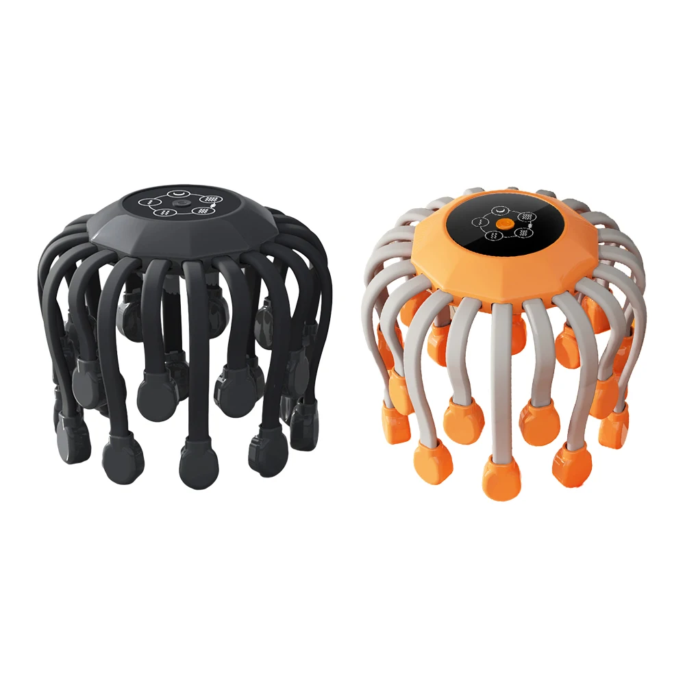 

1pc 20-claws Head Electric Massage Octopus Scrathcher Meridian Relaxation Scalp Relief Headache Rechargeable 5-modes Vibration