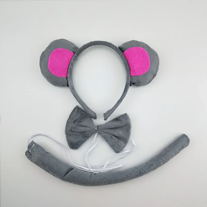 Bandeau oreilles de singe pour adultes et enfants, nœud, queue, pattes d'animaux, vêtements de sauna d'anniversaire, costume d'Halloween, cosplay, garçon, fête