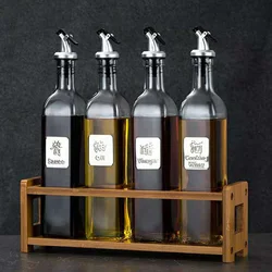 Oil Spice Bottle Spice Rack Dispenser Sauce Bottle Vinegar Bottle Leakproof Olive Oil Bottle Glass Kitchen Canister Set