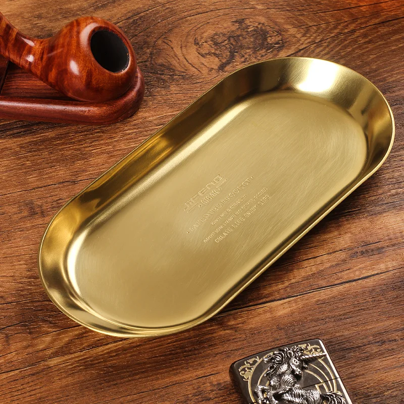 

Brass Metal Rolling Tray Large Cigarette Rolling Tray Gift Set for Tobacco Stroge Ashtray Accessories JF103A