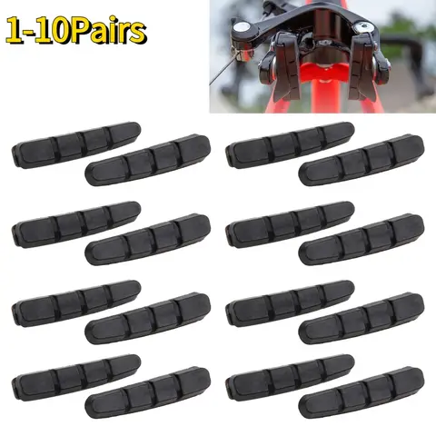 합금 림용 로드 바이크 브레이크 패드 신발, Dura Ace Ultegra 105 카트리지, 자전거 브레이크 패드, 자전거 브레이크 도구 부품, 1-10 쌍