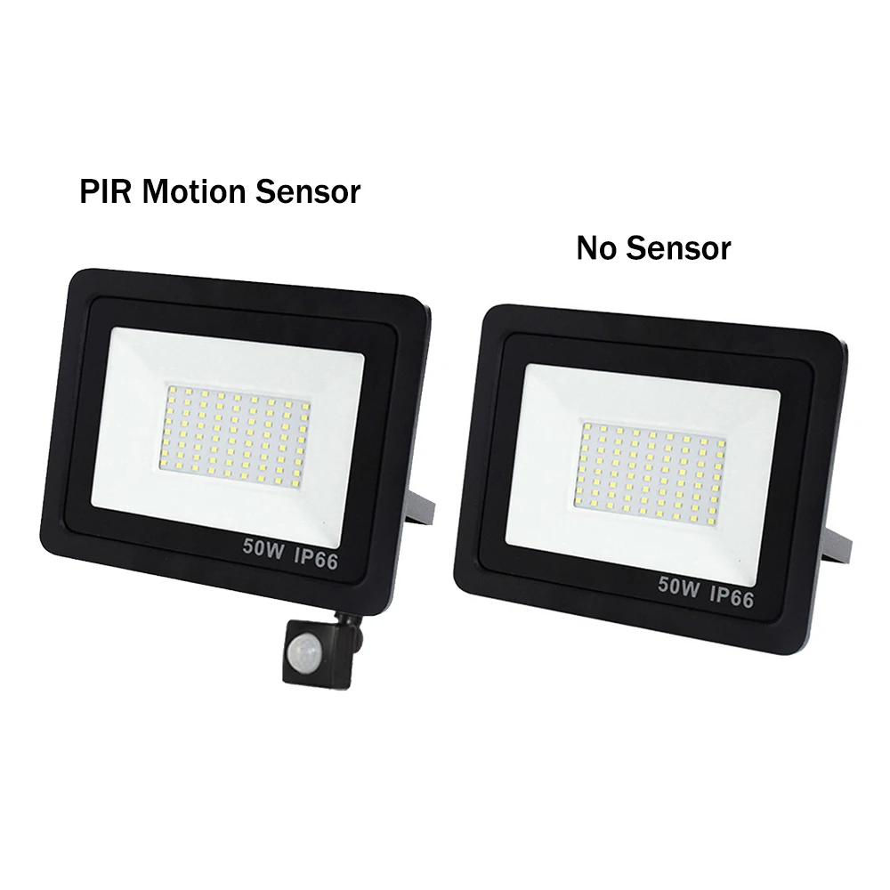 220V PIR Motion Sensor LED Flood Light IP66 Waterproof Floodlight Outdoor Spotlight Wall Lamp Reflector 10w 20w 30w 50w 100w 150