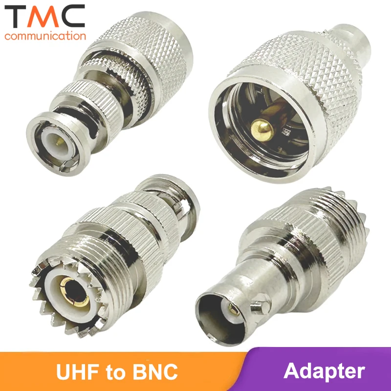 BNC to UHF Antenna Adapter PL259 Male Female SO239 to Q9 BNC RF Coaxial Cable Connector for CB,Ham Radio Scanner