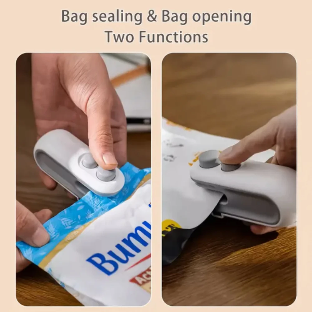 

300mAh USB Rechargeable Mini Food Sealer - Compact 2-in-1 Heat Seal & Cut for Snack Bags, 16W Lithium Battery, Long-Lasting Fres