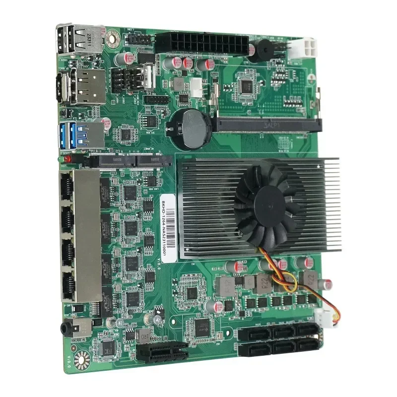 N100 NAS Motherboard Industrial Mini ITX 17x17CM DDR5 4* i226 2.5GBps LAN M.2 NVMe 6 x SATA DP HD Low Power