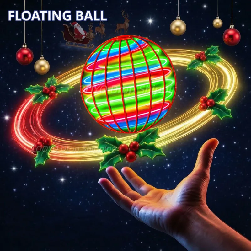 Magic Flying Ball Boomerang LED Lights Hover Drone Flying Orb Spinner 360° Rotating Fidget Luminous Toys For Kids Birthday Gifts