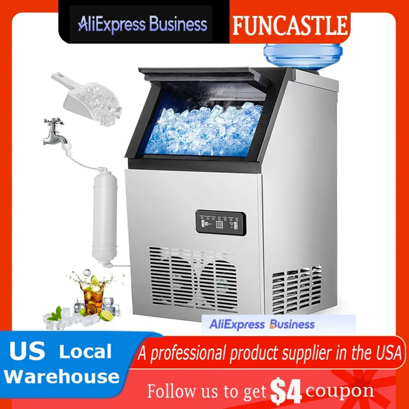 

Ice Maker Machine 40-70kg/24H Commercial Ice Cube Maker Automatic High Ice Yield & Storage Ice Tray Home Appliance for Bar