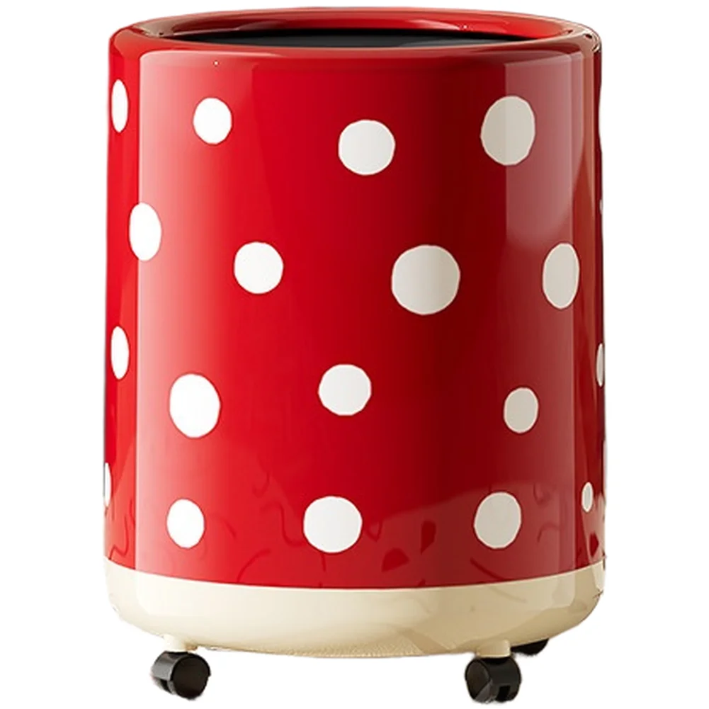 Easy Mobility Trash Can Trash Can Cream White Large Trash Can Easy Mobility Resistant To Deformation Wide Opening