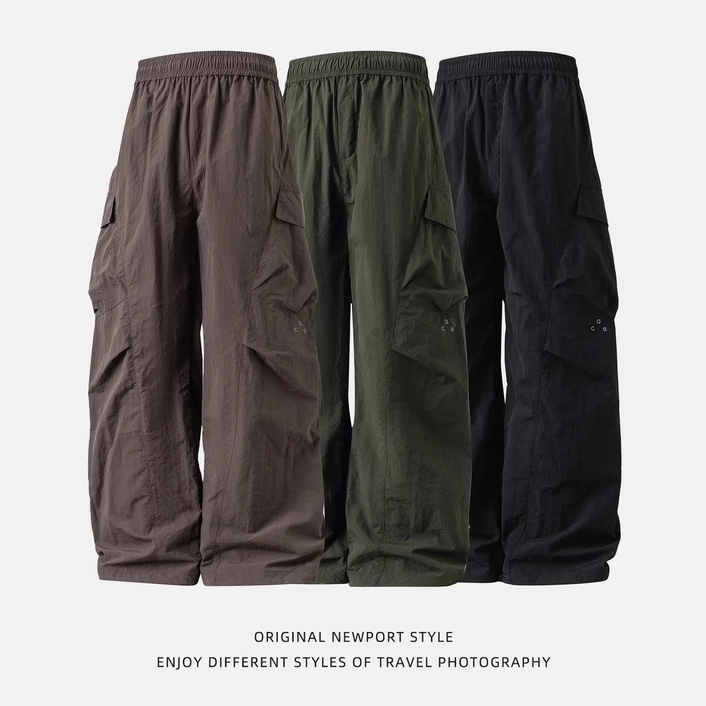 Męskie spodnie cargo outdoorowe, wodoodporne, z kieszeniami na noże, jesienne, luźny krój, styl spadochroniarza, streetwear, proste nogawki, długie spodnie.