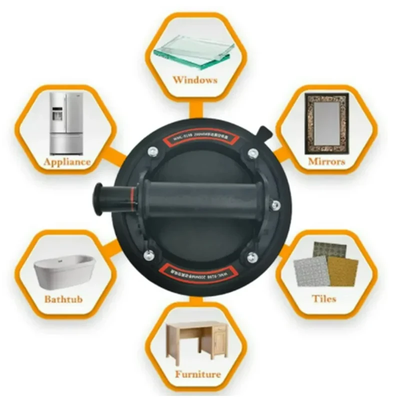 Écarteur sous vide rapide pour l'absorption des carreaux, capacité de charge de 2025 kg, ventouse sous vide, levage du verre de granit, tasse de 8 pouces, 200