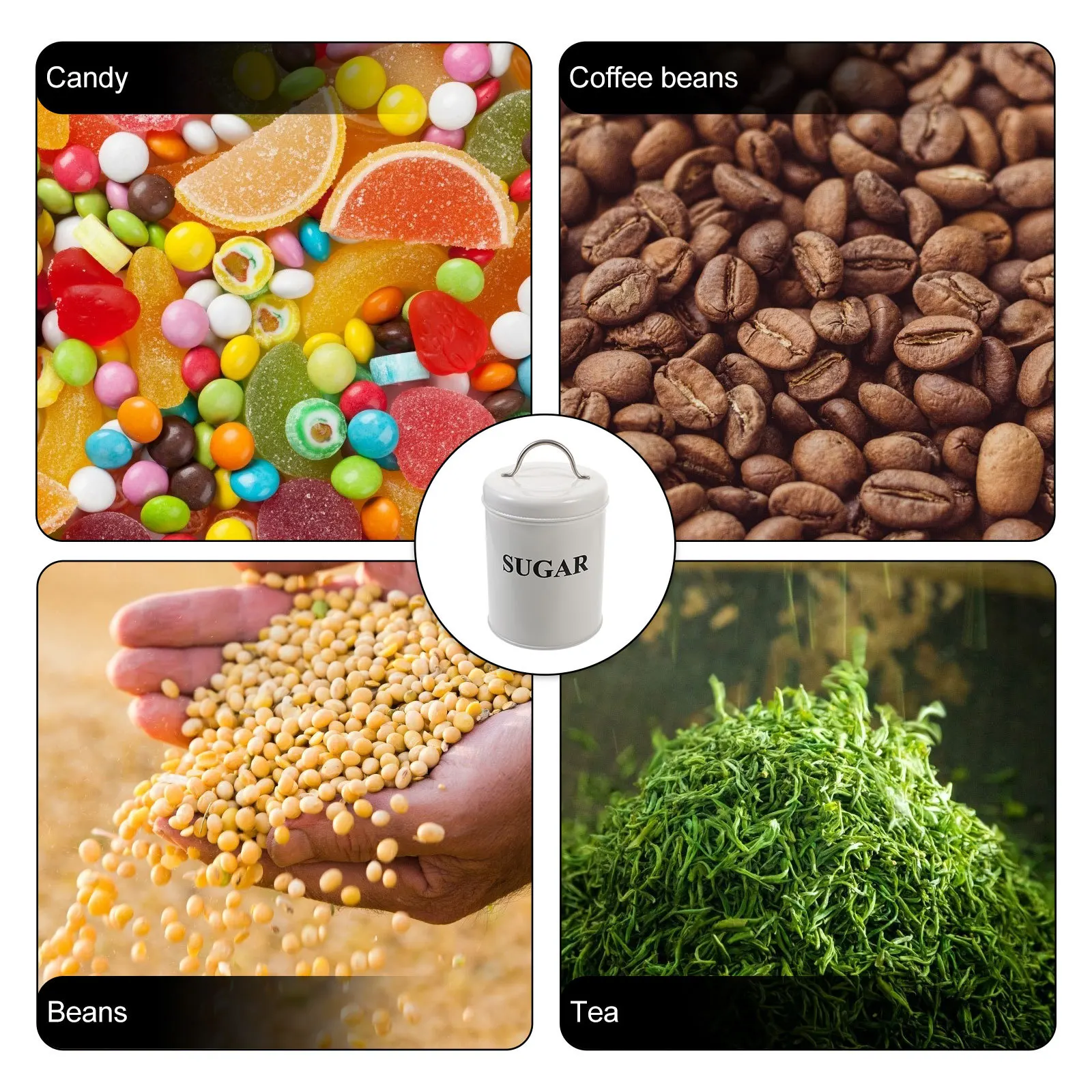 

Iron Tea Canister Nordic Style Metal Storage Jar Portable Food Container Tea Coffee Sugar Holder Nordic Style Sugar Jar