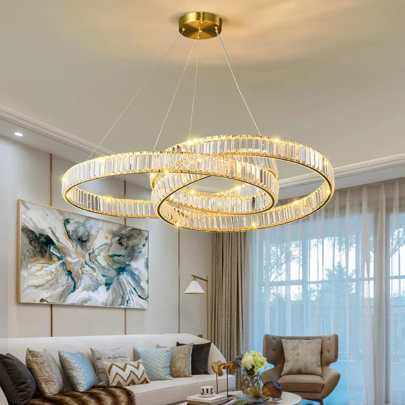 Imagem -04 - Modern Crystal Chandelier For Home Decoration Living Room Pendant Lamp Dining Room Pendant Lights Iluminação Interior