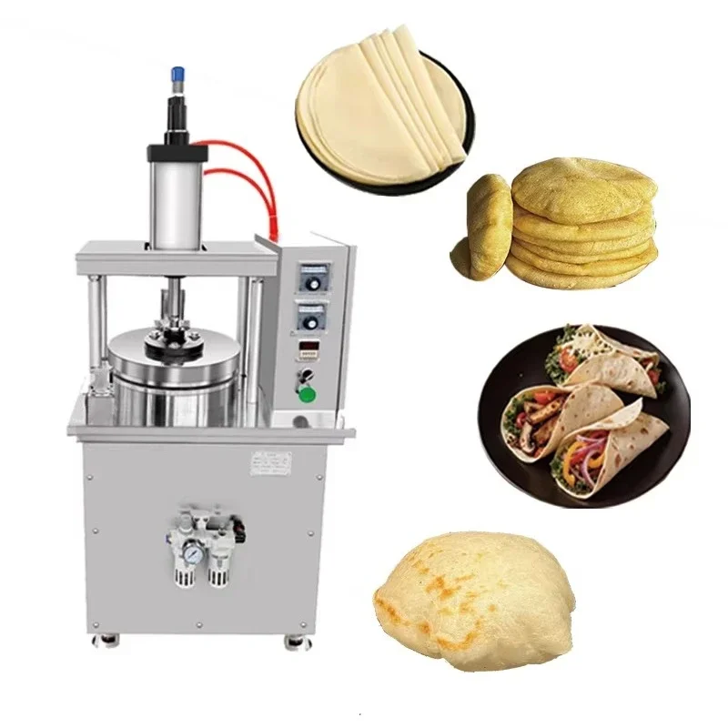 Pizza base forming machine, pancake press, ready-to-eat automatic pasta press