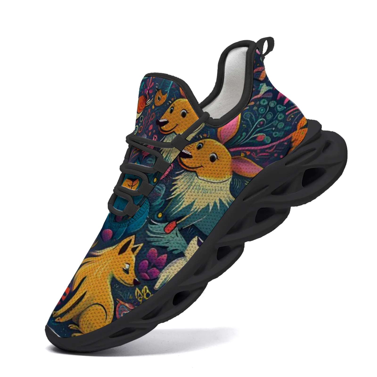 أحذية رياضية كاجوال للرجال والنساء بطباعة فنية، أحذية رياضية خفيفة الوزن وجيدة التهوية